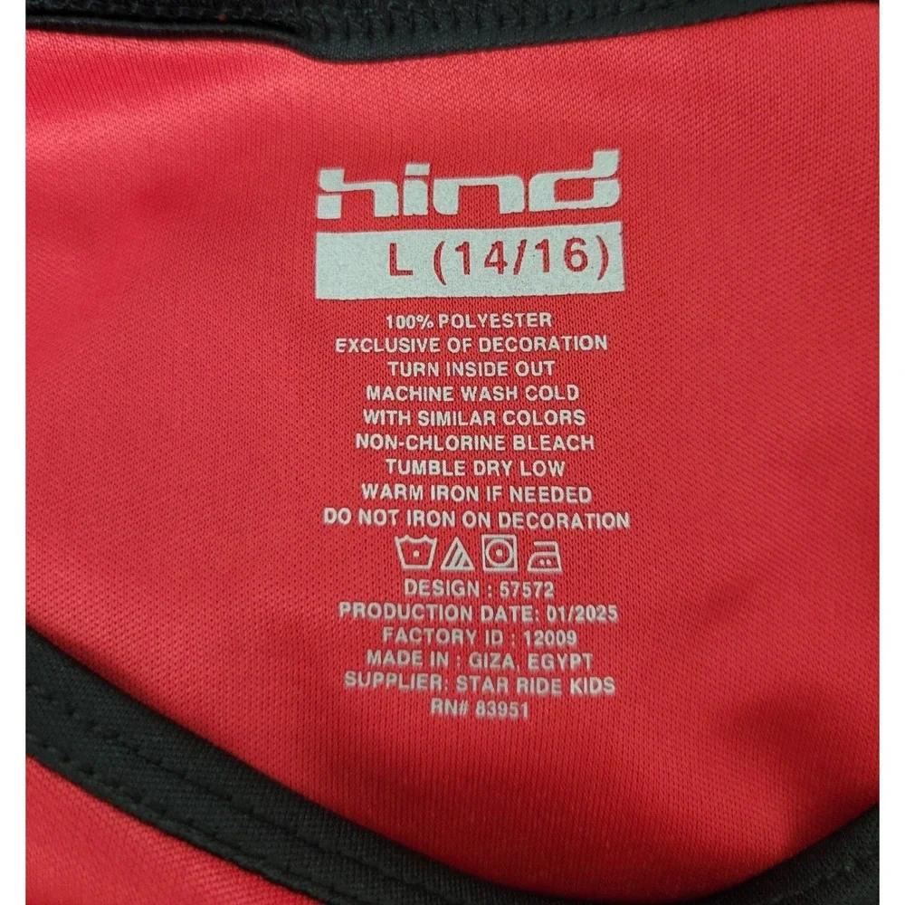 Hind Boys Size Large (14/16) 3 Piece Set Shirt Shorts Tank Red/Black/White NWT